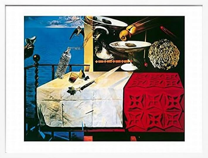 【ライセンスプリント】サルバドール ダリ リトグラフ 版画 絵画 ポスター アートパネル モダン アート 絵 複製画 抽象画 作品 シルクスクリーン アートフレーム インテリア フレーム付き 壁掛け 北欧 おしゃれ 大きいサルヴァドール・ダリ Natura Morte Vivente