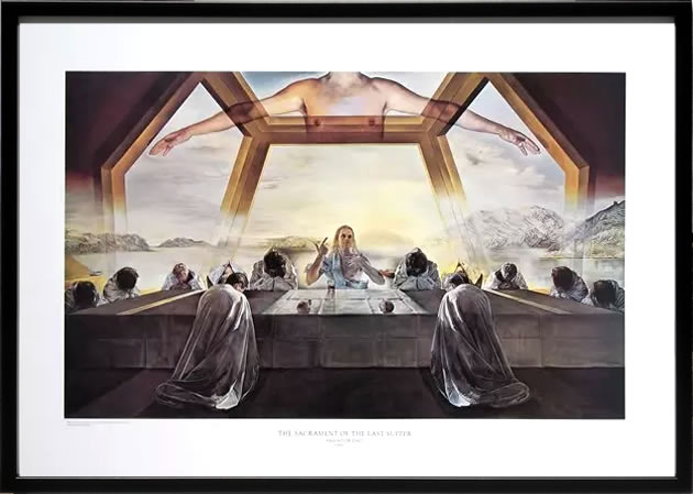 【ライセンスプリント】サルバドール ダリ リトグラフ 版画 絵画 ポスター アートパネル モダン アート 絵 複製画 抽象画 作品 シルクスクリーン アートフレーム インテリア フレーム付き 壁掛け 北欧 おしゃれ 大きいサルヴァドール・ダリ The Sacrament of Last Supper