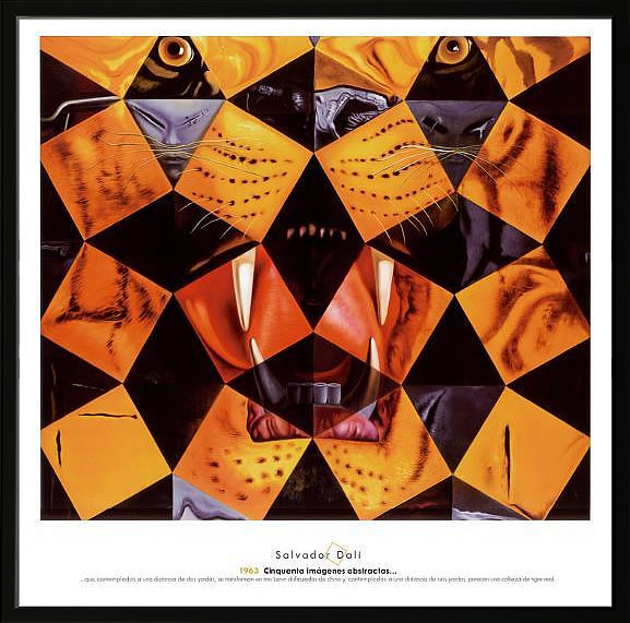 【ライセンスプリント】サルバドール ダリ リトグラフ 版画 絵画 ポスター アートパネル モダン アート 絵 複製画 抽象画 作品 シルクスクリーン アートフレーム インテリア フレーム付き 壁掛け 北欧 おしゃれ 大きいサルヴァドール・ダリ Cinquenta, Tigre Real
