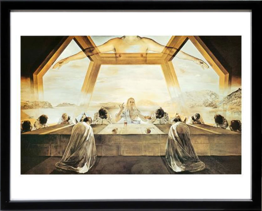 【ライセンスプリント】サルバドール ダリ リトグラフ 版画 絵画 ポスター アートパネル モダン アート 絵 複製画 抽象画 作品 シルクスクリーン アートフレーム インテリア フレーム付き 壁掛け 北欧 おしゃれ 大きいサルヴァドール・ダリ The Sacrament of Last Supper
