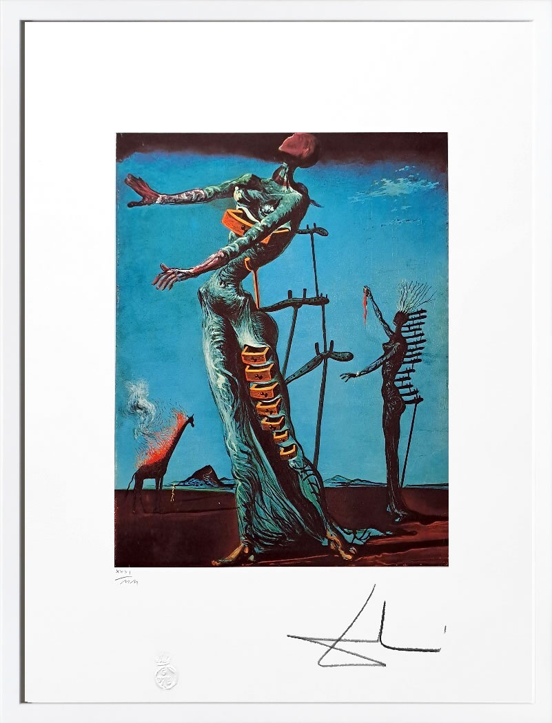 サルバドール ダリ 絵画 絵 ポスター アートパネル アートポスター モダン アート 複製画 版画 リトグラフ シルクスクリーン 絵画インテリア フレーム付き 北欧 おしゃれサルヴァドール・ダリ The Burning Giraffe