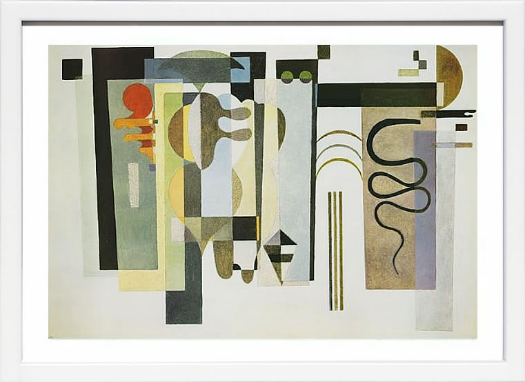 【ライセンスプリント】ワシリー カンディンスキー ポスター モダン アート 絵画 絵 複製画 版画 作品 リトグラフ シルクスクリーン アートパネル アートポスター インテリア フレーム付き 抽象画 壁掛け 北欧 おしゃれワシリー・カンディンスキー Two Green Points