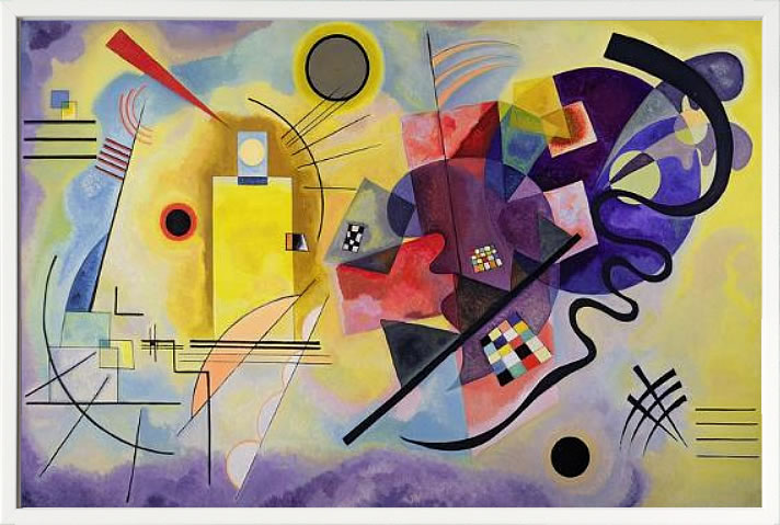 【ライセンスプリント】ワシリー カンディンスキー ポスター モダン アート 絵画 絵 複製画 版画 作品 リトグラフ シルクスクリーン アートパネル アートポスター インテリア フレーム付き 抽象画 壁掛け 北欧 おしゃれワシリー・カンディンスキー Yellow,Red,Blue,1925