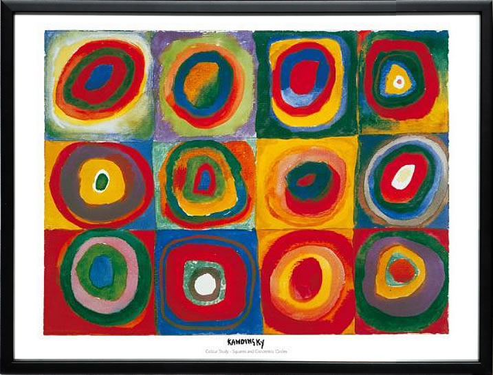 【ライセンスプリント】ワシリー カンディンスキー ポスター モダン アート 絵画 絵 複製画 版画 作品 リトグラフ シルクスクリーン アートパネル アートポスター インテリア フレーム付き 抽象画 壁掛け 北欧 おしゃれワシリー・カンディンスキー Colour Study