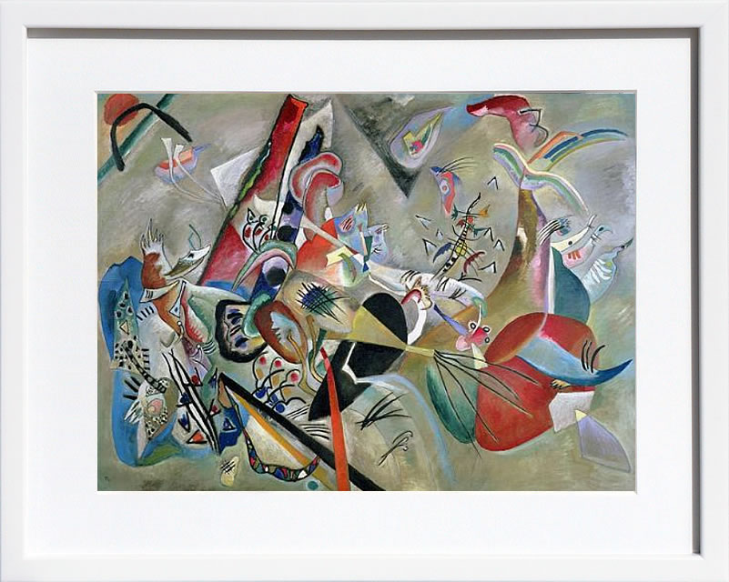 【ライセンスプリント】ワシリー カンディンスキー ポスター モダン アート 絵画 絵 複製画 版画 作品 リトグラフ シルクスクリーン アートパネル アートポスター インテリア フレーム付き 抽象画 壁掛け 北欧 おしゃれワシリー・カンディンスキー In the Grey,1919