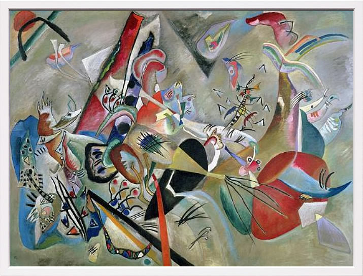 【ライセンスプリント】ワシリー カンディンスキー ポスター モダン アート 絵画 絵 複製画 版画 作品 リトグラフ シルクスクリーン アートパネル アートポスター インテリア フレーム付き 抽象画 壁掛け 北欧 おしゃれワシリー・カンディンスキー In the Grey,1919