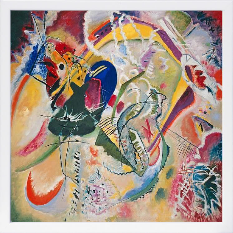 【ライセンスプリント】ワシリー カンディンスキー ポスター モダン アート 絵画 絵 複製画 版画 作品 リトグラフ シルクスクリーン アートパネル アートポスター インテリア フレーム付き 抽象画 壁掛け 北欧 おしゃれワシリー・カンディンスキー Improvisation 35,1914