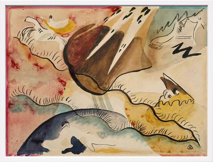 【ライセンスプリント】ワシリー カンディンスキー ポスター モダン アート 絵画 絵 複製画 版画 作品 リトグラフ シルクスクリーン アートパネル アートポスター インテリア フレーム付き 抽象画 壁掛け 北欧 おしゃれワシリー・カンディンスキー Rain Landscape,1911