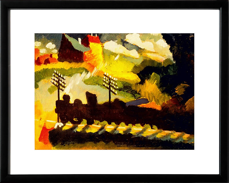 【ライセンスプリント】ワシリー カンディンスキー ポスター モダン アート 絵画 絵 複製画 版画 作品 リトグラフ シルクスクリーン アートパネル アートポスター インテリア フレーム付き 抽象画 壁掛け 北欧 おしゃれワシリー・カンディンスキー View with Railway