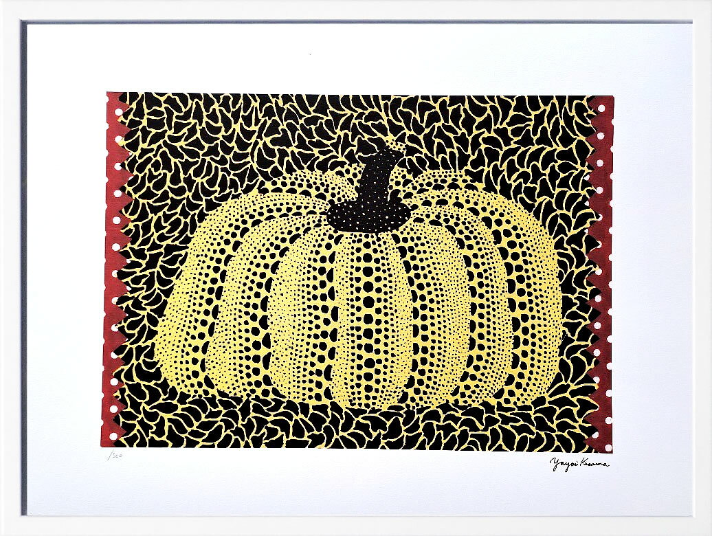 草間彌生 yayoi kusama 絵画 絵 ポスター 複製画 版画 作品 リトグラフ シルクスクリーン アートパネル アートポスター コンテンポラリー アート インテリア フレーム付き 抽象画 壁掛け 北欧 おしゃれ草間 彌生 Pumpkin