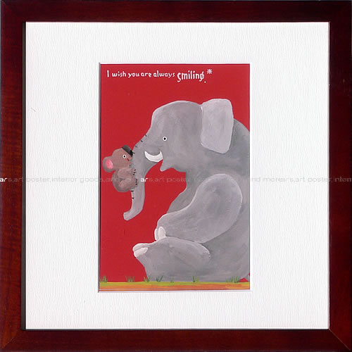 武内祐人 ポスター 絵画 絵 複製画 版画 作品 リトグラフ シルクスクリーン アートパネル アートポスター アートフレーム ナチュラル インテリア フレーム付き 壁掛け 北欧 おしゃれ武内 祐人 ゾウ