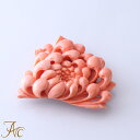 ≪1年保証付き≫ 桃珊瑚 花びら 彫り 帯留め シルバー シンプル 差し色 上品で希少 貴重な大人 女性 レディース おしゃれな 3月 誕生石 珊瑚 アクセサリ...