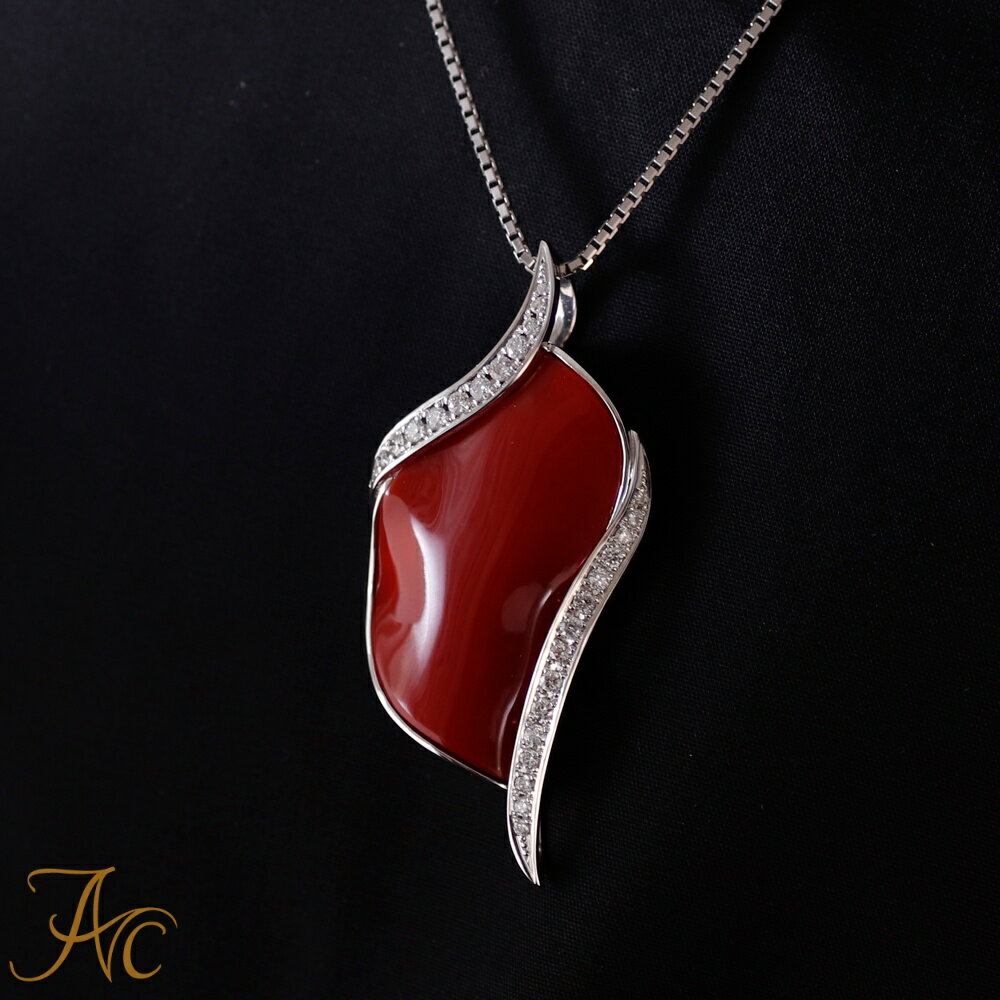 日本産血赤珊瑚 シンプル 上品 希少 貴重 大人 女性 レディース おしゃれな プラチナペンダントネックレス(60センチプラチナ850スライドチェーン付き) 3...