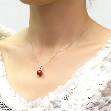 地中海産赤珊瑚9ミリ玉K14WGペンダントトップ【 3月 誕生石 珊瑚 ジュエリー さんご サンゴ コーラル sango coral 天然石 天然珊瑚 本珊瑚 還暦祝 赤 結婚 35周年 出産 安産 お守り プレゼント 贈り物 】【あす楽対応_関東】