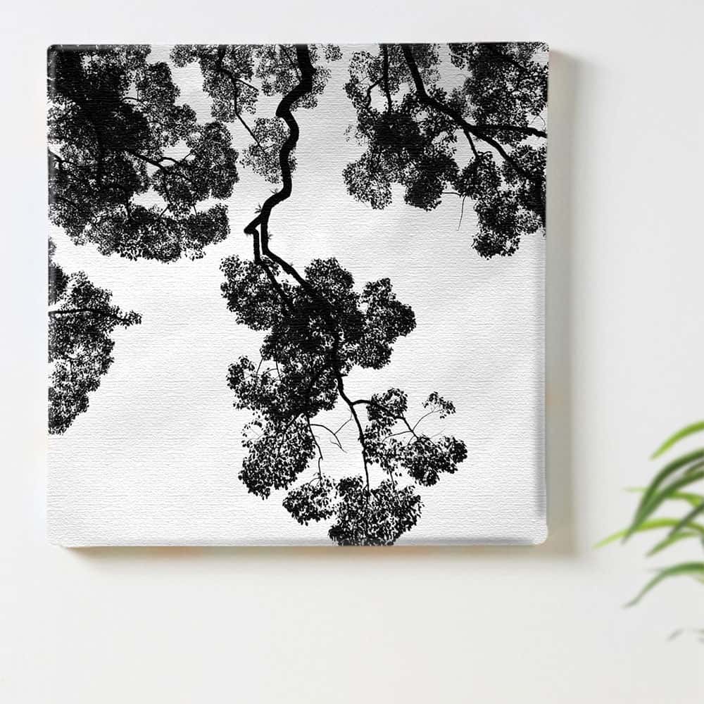 木 空 モノクロのインテリア用アートパネル ファブリック パネル ポスター ボード 壁掛け アート 絵 おしゃれ インテリア 玄関 30cm×30cm Mサイズ 【返金保証】