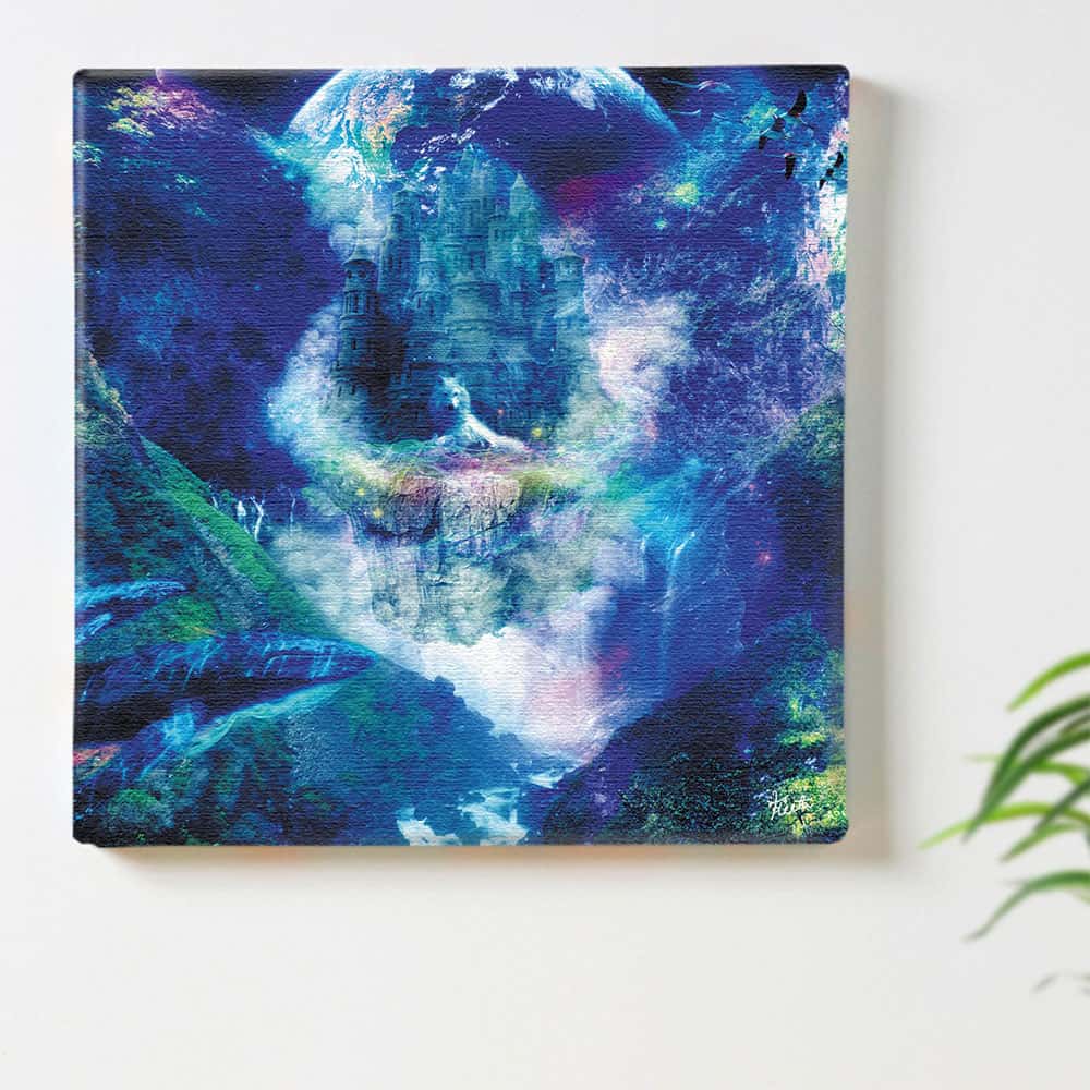 オオカミ 地球 自然のインテリア用ファブリックパネル ファブリック パネル ポスター ボード 壁掛け アート 絵 おしゃれ インテリア 玄関 30cm×30cm Mサイズ 【返品保証】