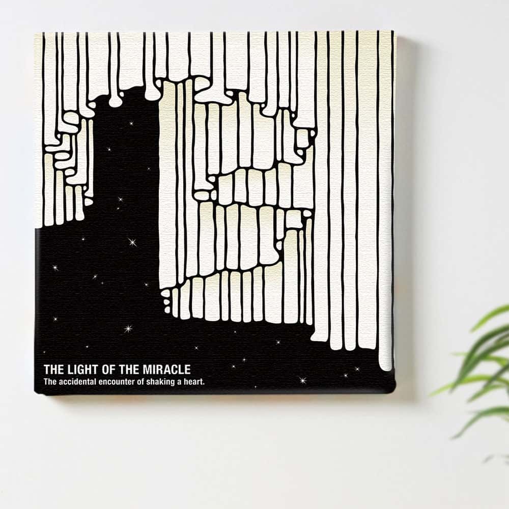 夜 モダン モノクロのインテリア用ファブリックパネル ファブリック パネル ポスター ボード 壁掛け アート 絵 おしゃれ インテリア 玄関 30cm×30cm Mサイズ 【返金保証】