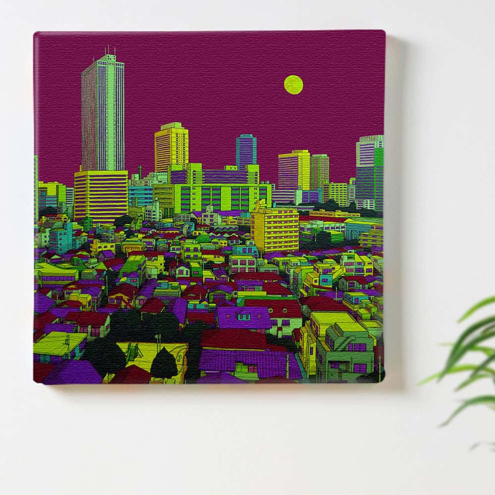 風景 建物 ビルのインテリア用アートパネル ファブリック パネル ポスター ボード 壁掛け アート 絵 おしゃれ インテリア 玄関 30cm×30cm Mサイズ 【返品保証】