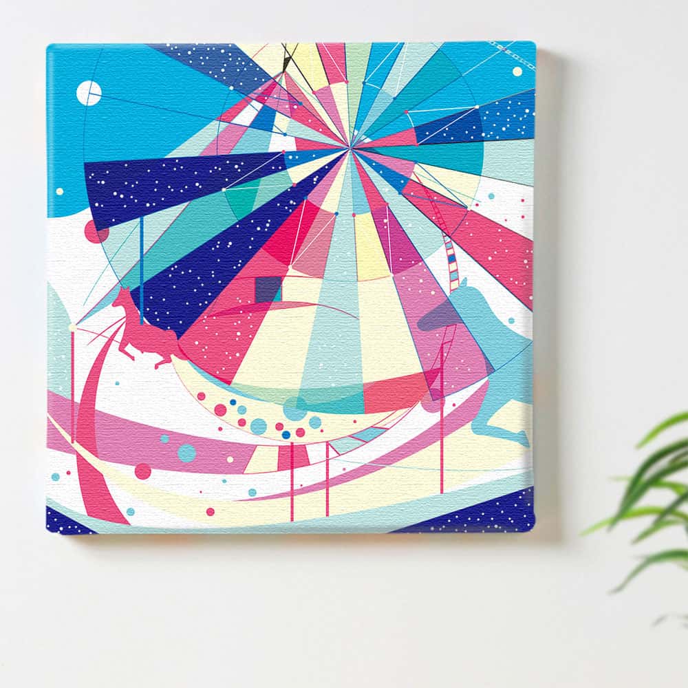 宇宙 カラフル 馬のインテリア用アートパネル ファブリック パネル ポスター ボード 壁掛け アート 絵 おしゃれ インテリア 玄関 30cm×30cm Mサイズ 【返品保証】