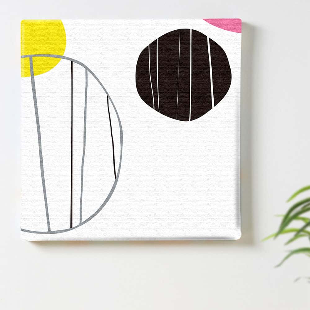 ドット 曲線 シンプルのインテリア用ファブリックパネル ファブリック パネル ポスター ボード 壁掛け アート 絵 おしゃれ インテリア 玄関 30cm×30cm Mサイズ 【返品保証】