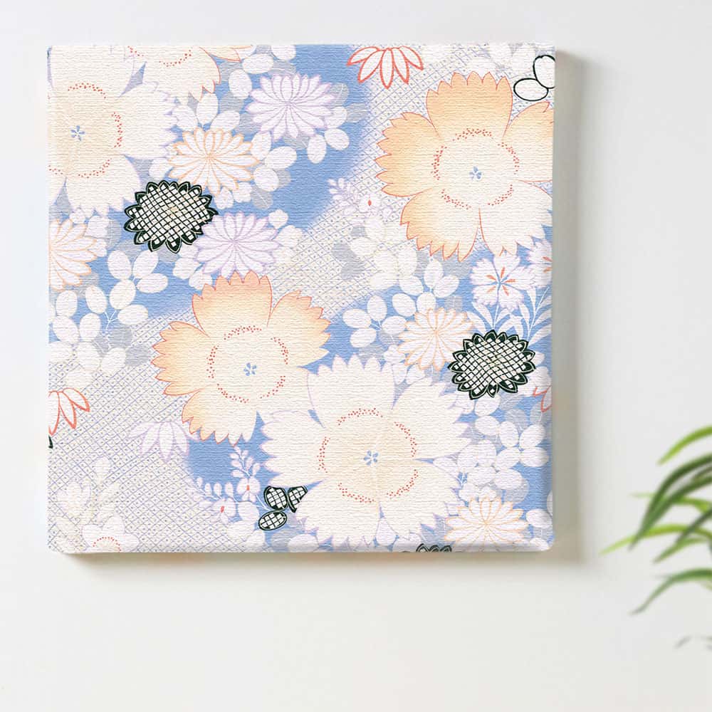 和 着物 花のインテリア用ファブリックパネル ファブリック パネル ポスター ボード 壁掛け アート 絵 おしゃれ インテリア 玄関 30cm×30cm Mサイズ 【返品保証】