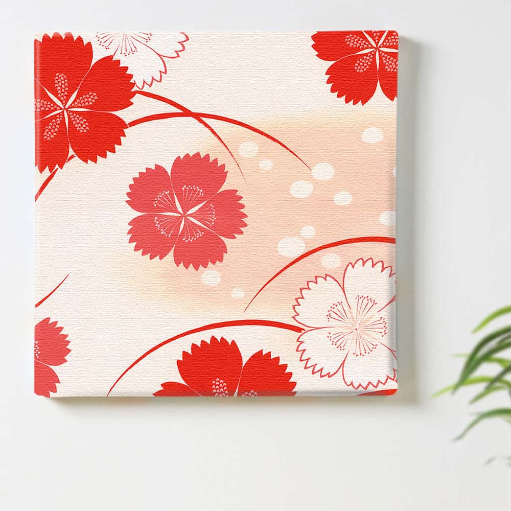 和 着物 花のインテリア用アートパネル ファブリック パネル ポスター ボード 壁掛け アート 絵 おしゃれ インテリア 玄関 30cm×30cm Mサイズ 【返金保証】