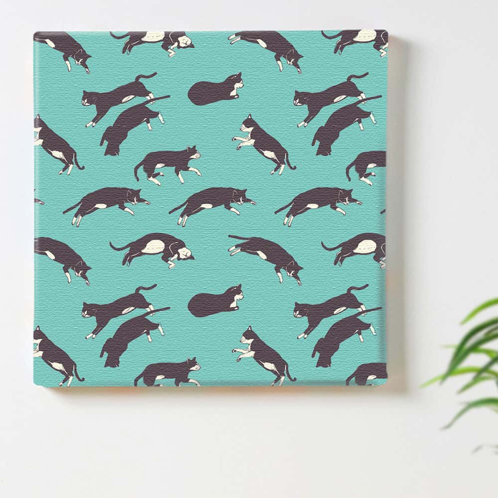 猫 動物 グリーンのインテリア用ファブリックパネル ファブリック パネル ポスター ボード 壁掛け アート 絵 おしゃれ インテリア 玄関 30cm×30cm Mサイズ 【返金保証】