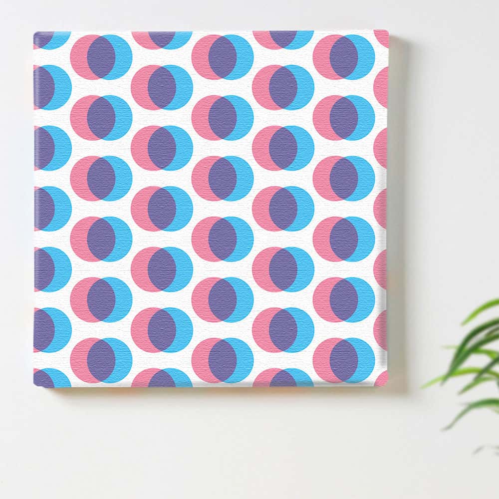 ドット ピンク ブルーのインテリア用アートパネル ファブリック パネル ポスター ボード 壁掛け アート..