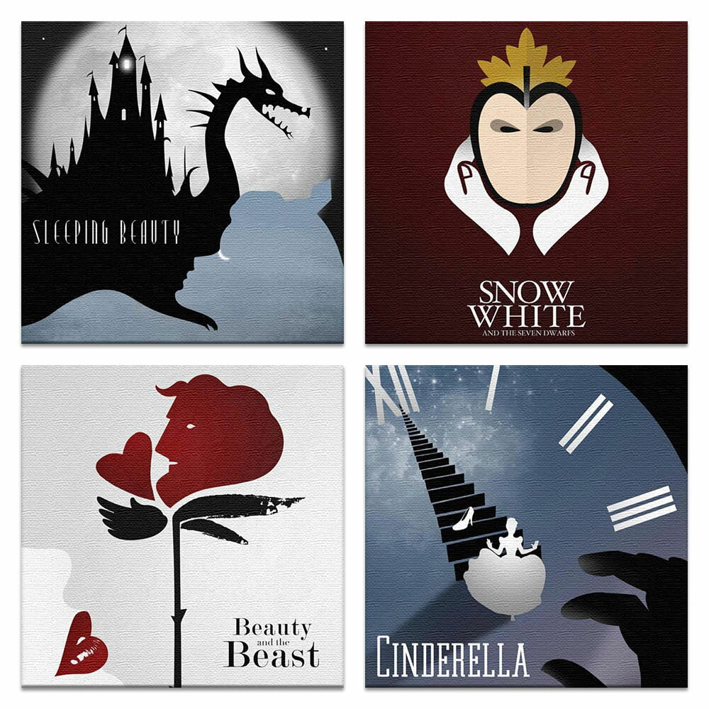 【ディズニー】【返品交換保証】【アートデリ】ディズニープリンセスのアートパネルセット インテリア 雑貨 アート ファブリック パネル ポスター ボード 壁掛け アート 絵 おしゃれ インテリア 玄関 30cm×30cm Mサイズ 4 枚セットのサムネイル