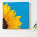 【アートデリ】花のアートパネル インテリア雑貨 アートパネル キャンバス ひまわり ブルー poht-2205-07 30cm×30cm Mサイズ