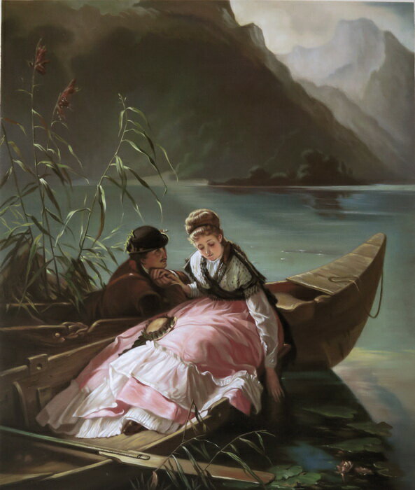 乐天商城 - 油絵 Arthur Georg von Ramberg_ ランデブー　MA1833