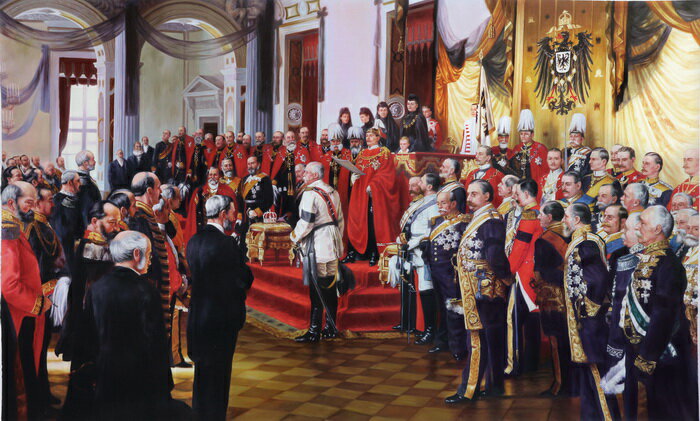 油絵 Anton von Wernerの名作_ヴィルヘルム2世のドイツ帝国議会開会宣言（部分）　MA3172P
