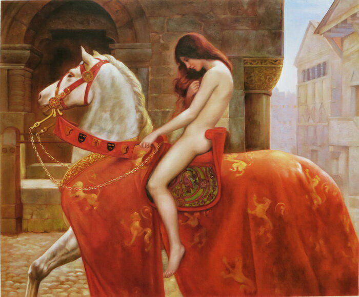 油絵 ジョン・コリアの名作_ゴダイヴァ夫人 Lady Godiva MA1430