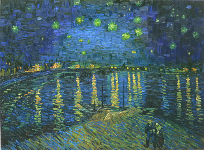 Rakuten - 油絵 ゴッホの名作_ローヌ川の星月夜　MA3189