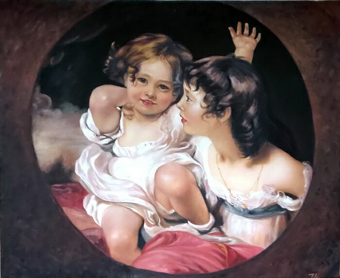 特価油絵 Thomas Lawrenceの名作_戯れる子供 MA46