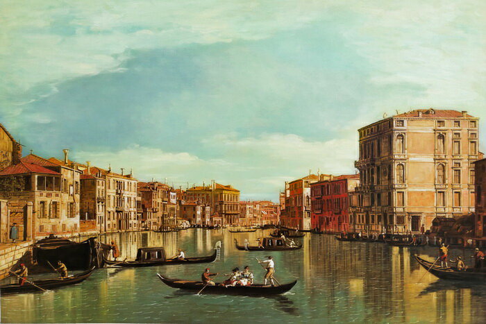 油絵 カナレットの名作「大運河」　MA520