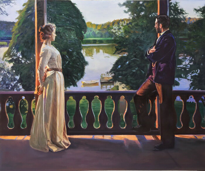 油絵 リッカルド・ベリ_北欧の夏の宵　MA1447