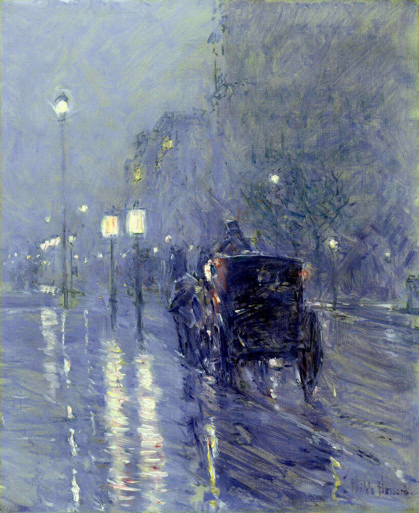 Rakuten - 油絵 フレデリック・チャイルド・ハッサム_雨の真夜中　MA3223