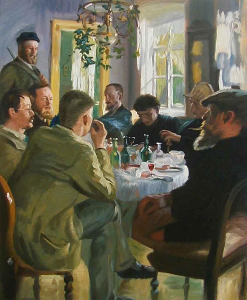 樂天商城 - 油絵 　クロイアの名作_画家たちのランチ ma176