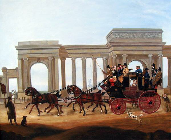 Rakuten - 特価油絵 George Henry Boughtonの名作_ハイデパークコーナーの馬車　MA531