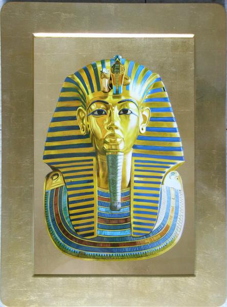 漆絵　ツタンカーメン王の黄金のマスク・額付