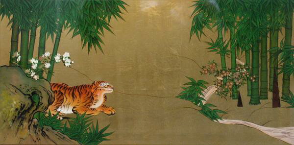 Rakuten - 漆絵　狩野探幽の名作_竹虎図　NH122