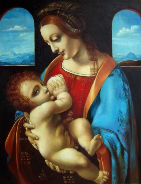 特価油絵 ダビンチの名作「リッタの聖母」　MA59