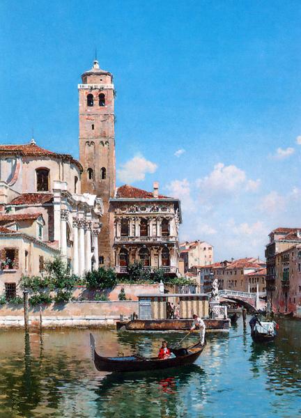 Rakuten - 油絵 Federico del Campoの名作_ ベニスのパラッツォ・ラビア館　MA630
