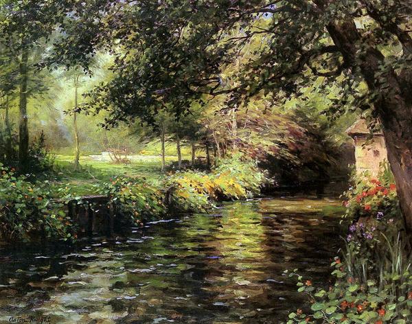 Rakuten - 油絵 Louis Aston Knight_ 晴れた日の朝　MA731
