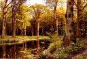 油絵 Monstead Peder Mork_ 森の小川 MA790