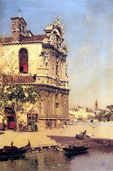 Rakuten - 油絵 Ortega Martin Rico Y_ ベニスの風景　MA873