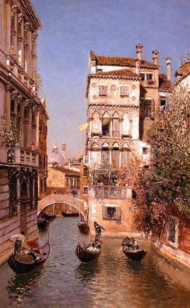 Rakuten - 油絵 Ortega Martin Rico Y_ ベニスの水路　MA874