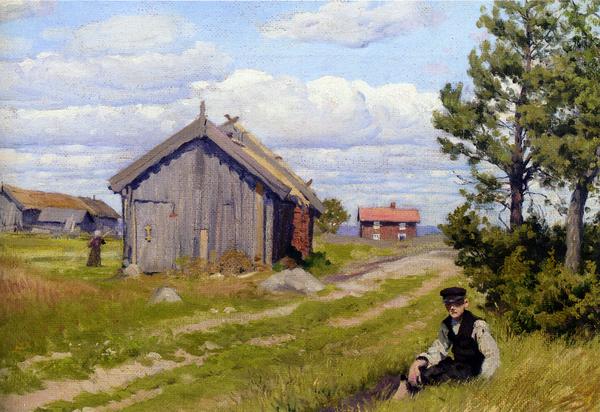 樂天商城 - 油絵 Paul Gustave Fischer_ 農場　MA887