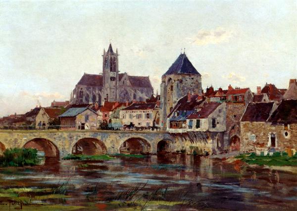 Rakuten - 油絵 Petitjean Edmond Marie_ Moret Sur Loingの風景　MA893